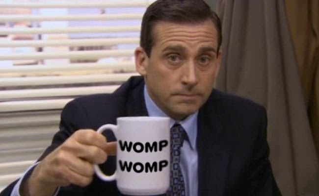 Michael Scott from The Office; Womp womp meme